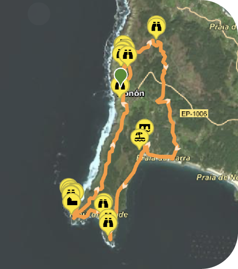 Mapa de la ruta de Donón
